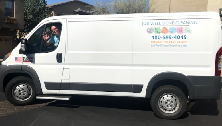 Job Well Done Cleaning's Cargo Promaster Van